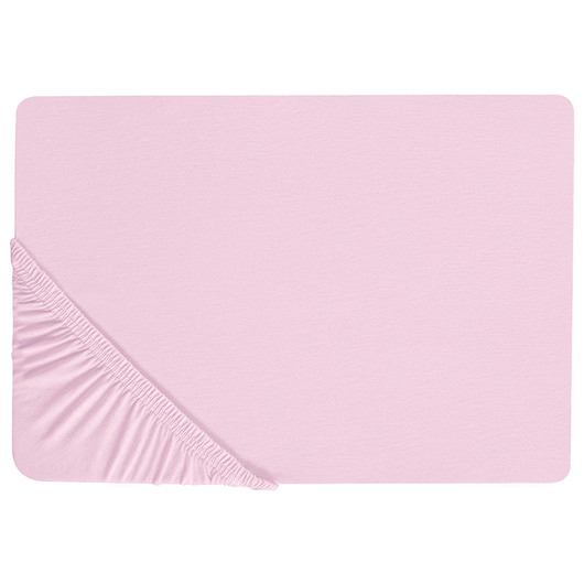 Lenzuolo con angoli cotone rosa pastello 140 x 200 cm con bordi elastici modello classico a tinta unita camera da letto classica