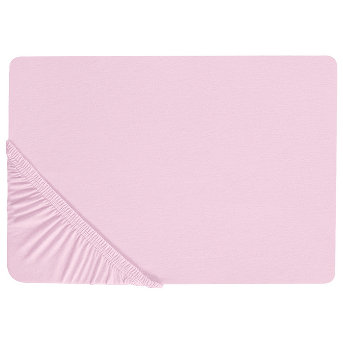 Lenzuolo con angoli cotone rosa pastello 200 x 200 cm con bordi elastici modello classico a tinta unita camera da letto classica