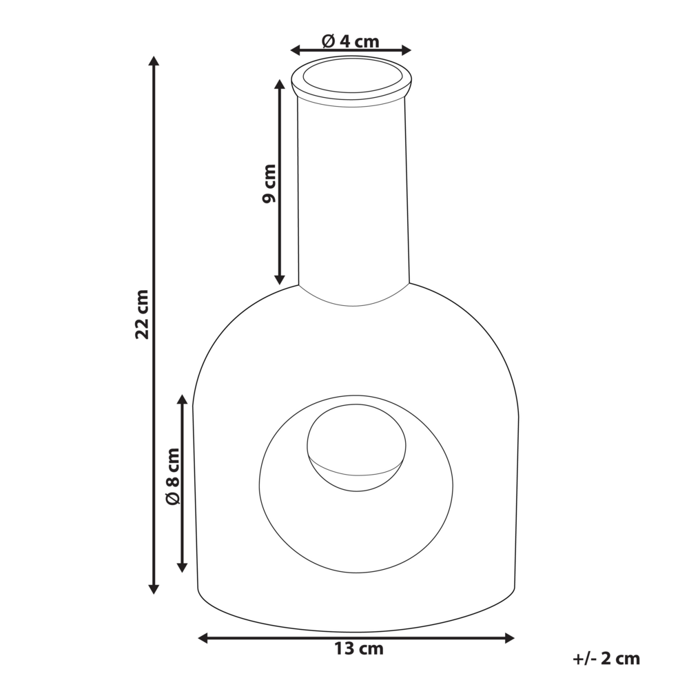 Vaso decorativo per fiori in porcellana con foro 22 cm bianco