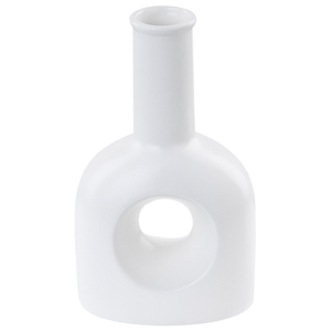 Vaso decorativo per fiori in porcellana con foro 22 cm bianco
