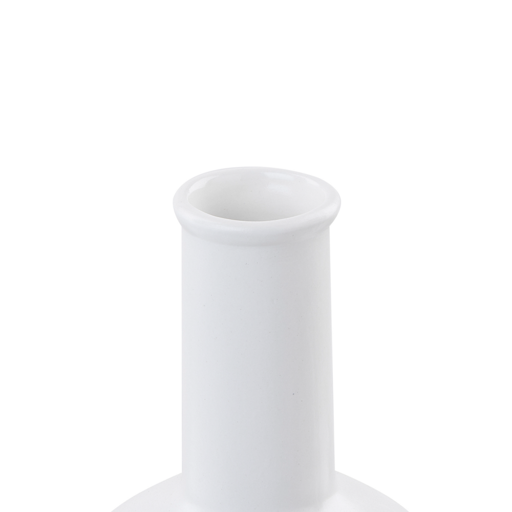 Vaso decorativo per fiori in porcellana con foro 22 cm bianco