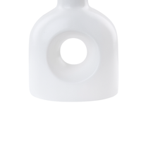 Vaso decorativo per fiori in porcellana con foro 22 cm bianco