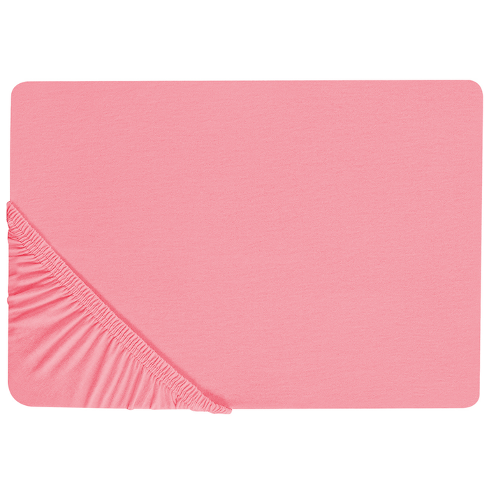 Lenzuolo con angoli cotone rosso corallo 180 x 200 cm con bordi elastici modello classico a tinta unita camera da letto classica