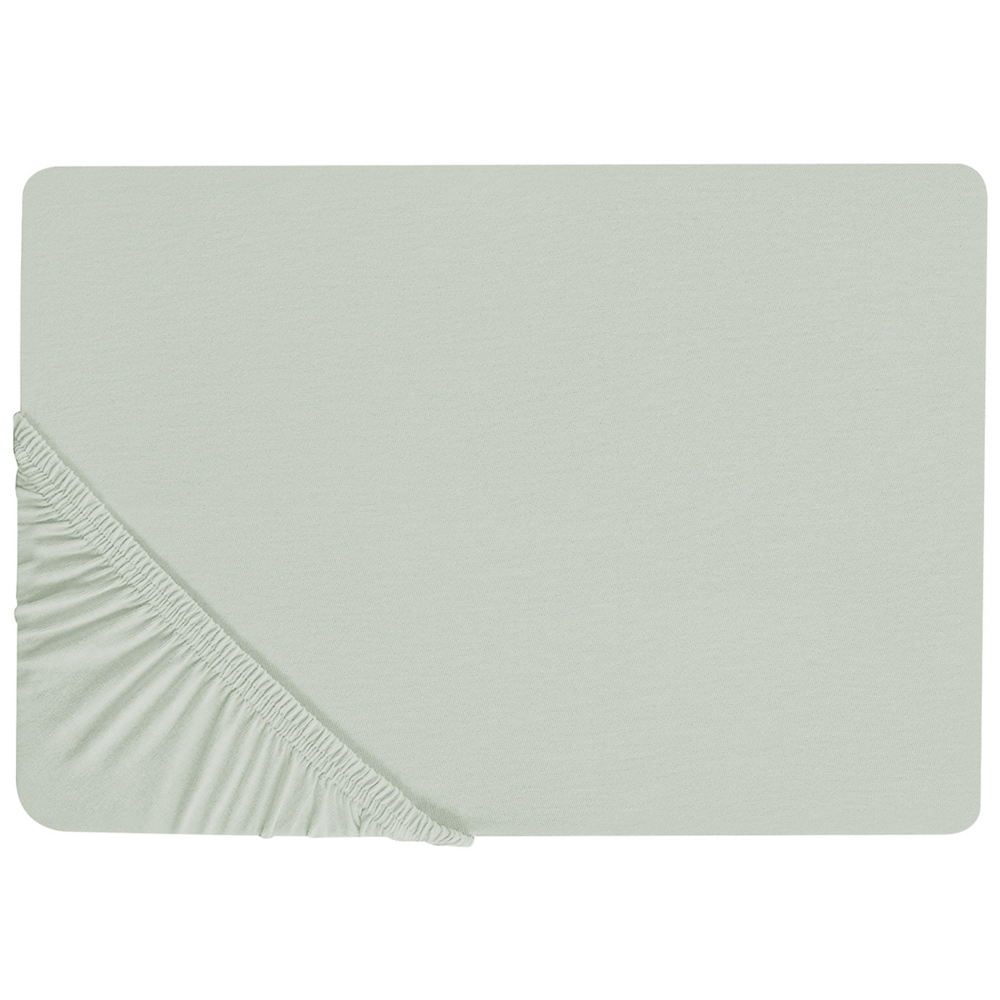 Lenzuolo con angoli cotone verde chiaro 90 x 200 cm con bordi elastici modello classico a tinta unita camera da letto classica