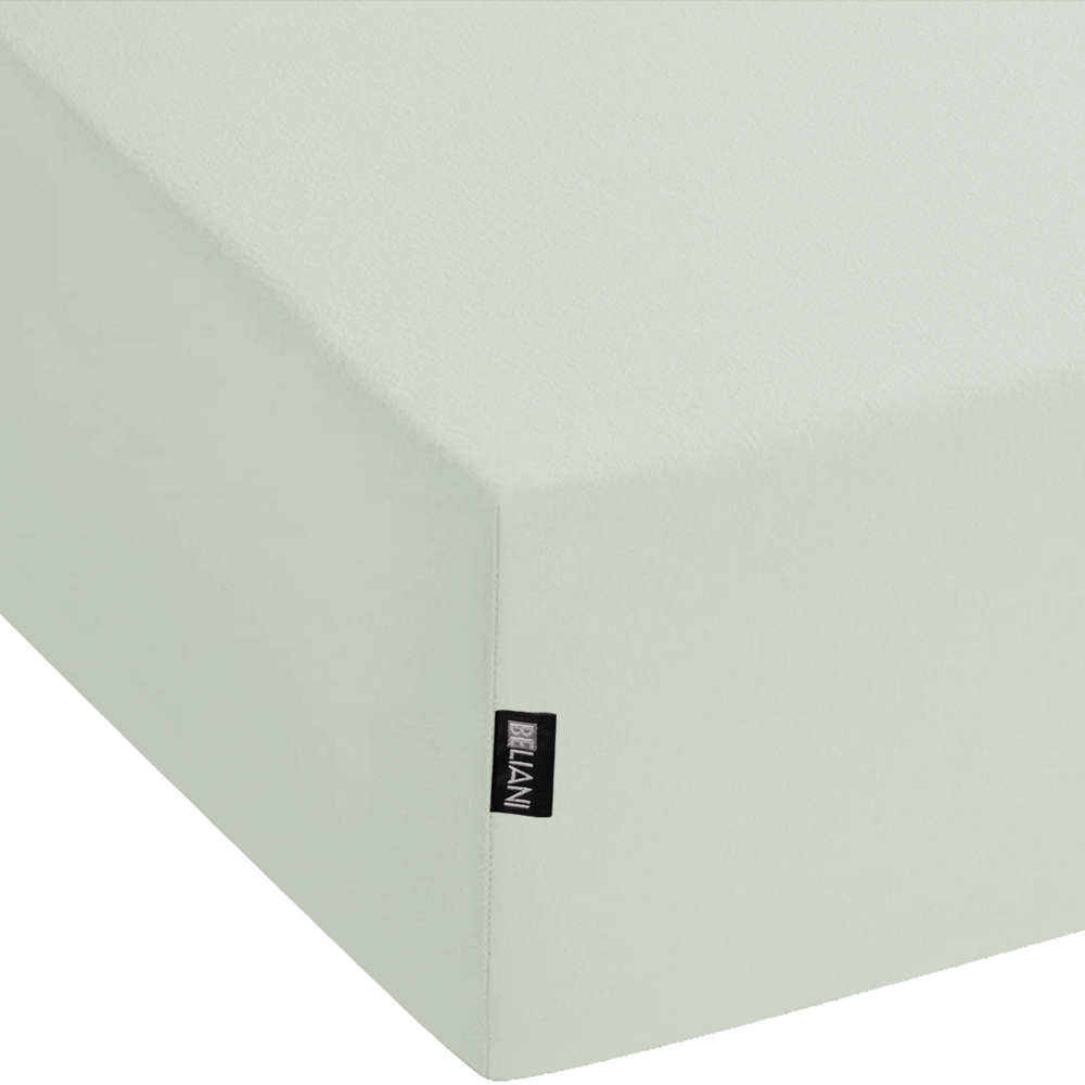 Lenzuolo con angoli cotone verde chiaro 90 x 200 cm con bordi elastici modello classico a tinta unita camera da letto classica