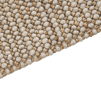 Tappeto moderno in lana intrecciata a mano 140 x 200 cm beige salotto camera da letto accessorio