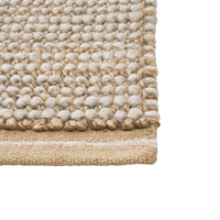 Tappeto moderno in lana intrecciata a mano 140 x 200 cm beige salotto camera da letto accessorio