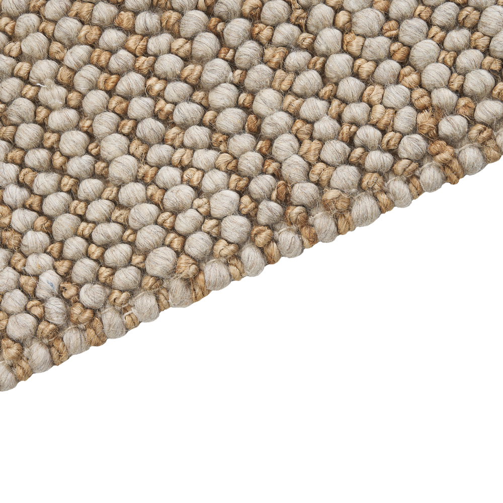 Tappeto moderno in lana intrecciata a mano 80 x 150 cm beige salotto camera da letto accessorio