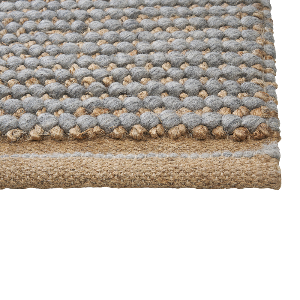 Tappeto moderno in lana intrecciata a mano 140 x 200 cm grigio salotto camera da letto accessorio