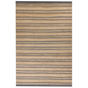 Tappeto in iuta e cotone beige e grigio 160 x 230 cm fatto a mano camera da letto soggiorno