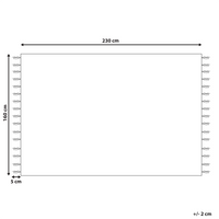 Tappeto in iuta beige e grigio con motivo a righe e nappe 160 x 230 cm soggiorno camera da letto stile boho