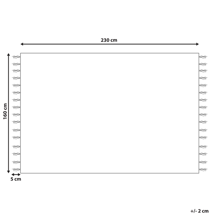 Tappeto in iuta beige e grigio con motivo a righe e nappe 160 x 230 cm soggiorno camera da letto stile boho