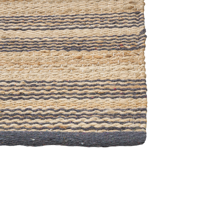 Tappeto in iuta e cotone beige e grigio 80 x 150 cm fatto a mano camera da letto soggiorno