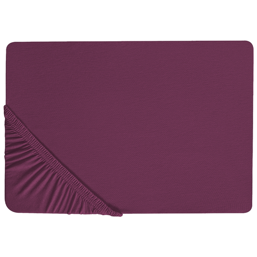 Lenzuolo con angoli cotone bordeaux 140 x 200 cm con bordi elastici modello classico a tinta unita camera da letto classica