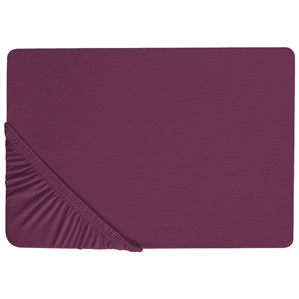 Lenzuolo con angoli cotone bordeaux 90 x 200 cm con bordi elastici modello classico a tinta unita camera da letto classica