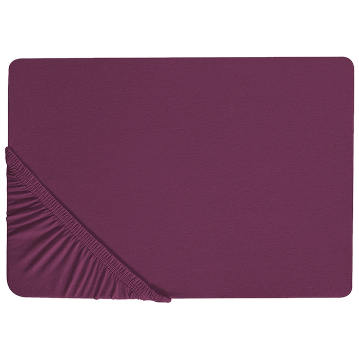 Lenzuolo con angoli cotone bordeaux 90 x 200 cm con bordi elastici modello classico a tinta unita camera da letto classica