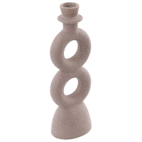 Candeliere porcellana beige 23 cm portacandele di design di forma curva decorazione accessori