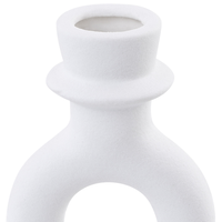 Candeliere ceramica bianco sporco 17 cm portacandele forma curva accessori decorazione