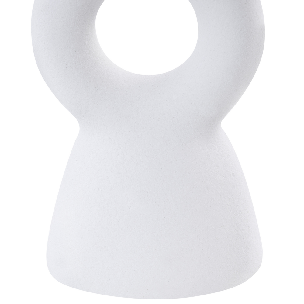 Candeliere ceramica bianco sporco 17 cm portacandele forma curva accessori decorazione