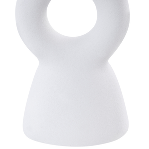 Candeliere ceramica bianco sporco 17 cm portacandele forma curva accessori decorazione