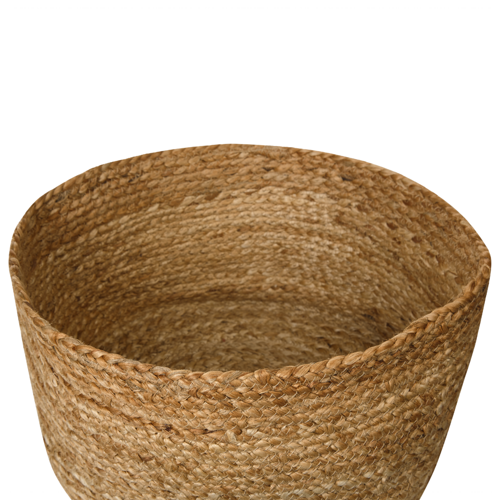 Set di 3 cestini in tessuto di iuta naturale altezza 12/16/21 cm per riporre oggetti in stile rustico Boho