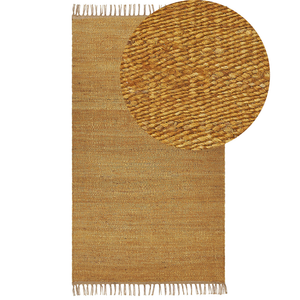 Tappeto in juta senape 80 x 150 cm tessuto a mano con frange stile boho per la sala della camera da letto