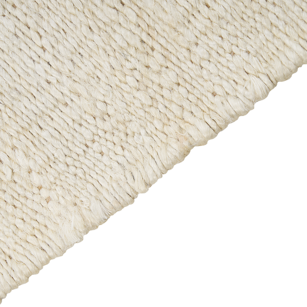 Tappeto in juta beige chiaro 80 x 150 cm tessuto a mano con frange stile boho per l'ingresso della camera da letto