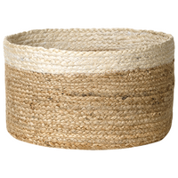 Set di 3 cestini in tessuto di iuta naturale alti 13/14/18 cm per conservare lo stile rustico boho