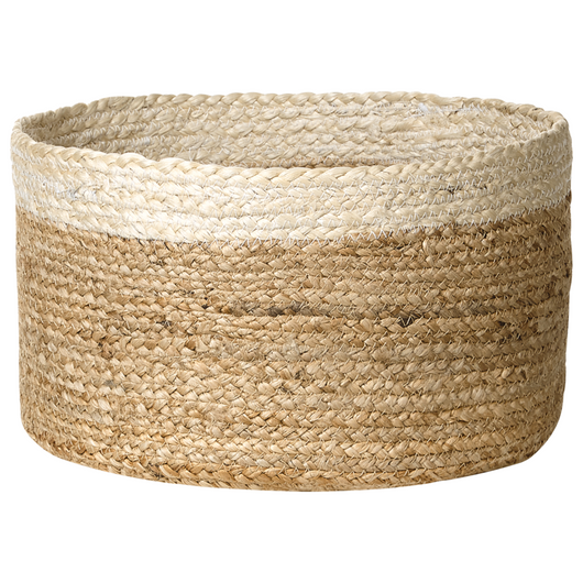 Set di 3 cestini in tessuto di iuta naturale alti 13/14/18 cm per conservare lo stile rustico boho