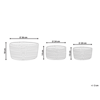 Set di 3 cestini in tessuto di iuta naturale alti 13/14/18 cm per conservare lo stile rustico boho