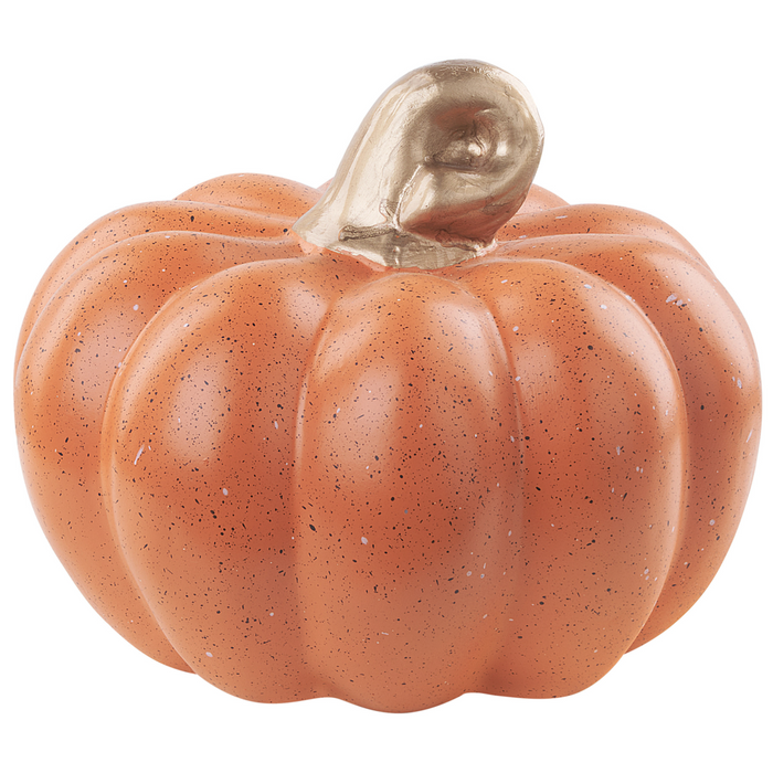 Set di 2 statuette in ceramica arancio dorato 18 cm zucche fatte a mano soggiorno camera da letto decorazione sculture