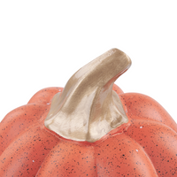 Set di 2 statuette in ceramica arancio dorato 18 cm zucche fatte a mano soggiorno camera da letto decorazione sculture