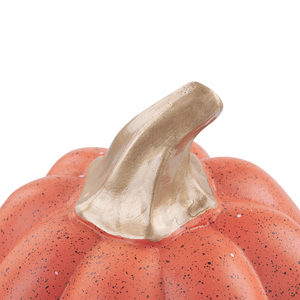 Set di 2 statuette in ceramica arancio dorato 18 cm zucche fatte a mano soggiorno camera da letto decorazione sculture