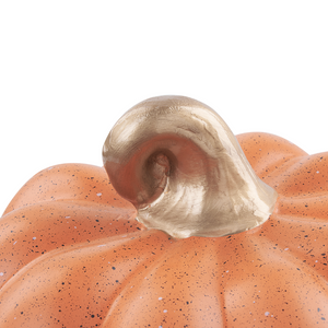 Set di 2 statuette in ceramica arancio dorato 18 cm zucche fatte a mano soggiorno camera da letto decorazione sculture