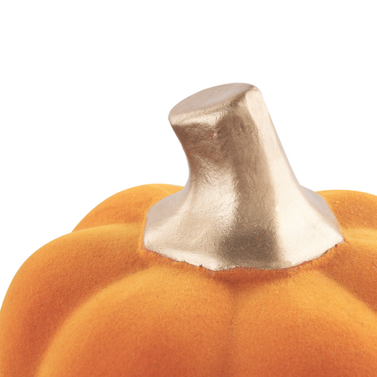 Statuetta ceramica e velluto arancione e oro 33 cm zucca fatta a mano soggiorno camera da letto