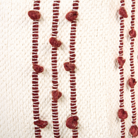 Set di 2 cestini in cotone beige con rosso alti 40/45 cm per riporre oggetti in stile rustico boho