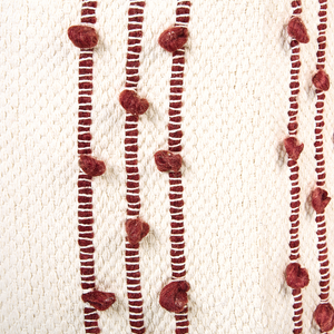 Set di 2 cestini in cotone beige con rosso alti 40/45 cm per riporre oggetti in stile rustico boho