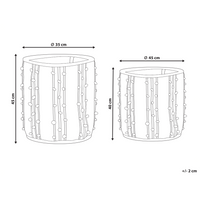 Set di 2 cestini in cotone beige con rosso alti 40/45 cm per riporre oggetti in stile rustico boho