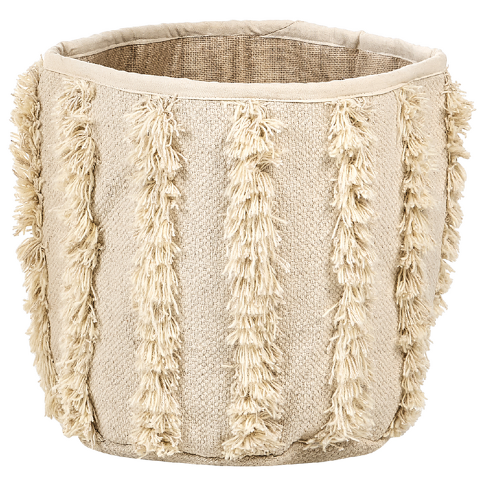 Set di 2 cestini in cotone beige alti 40/45 cm per conservare lo stile rustico boho