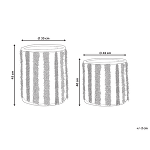 Set di 2 cestini in cotone beige alti 40/45 cm per conservare lo stile rustico boho