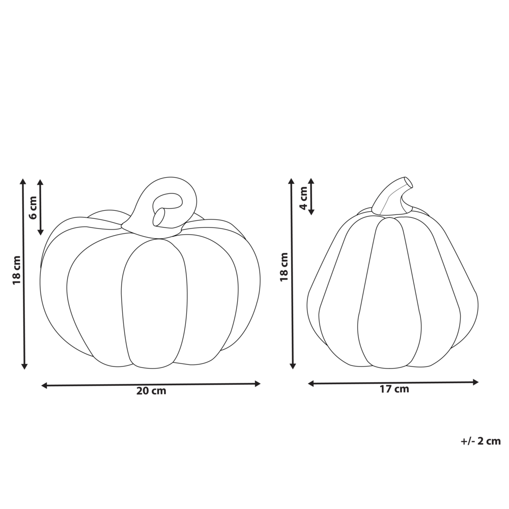Set di 2 statuette in ceramica arancio dorato 18 cm zucche fatte a mano soggiorno camera da letto decorazione sculture