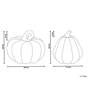 Set di 2 statuette in ceramica arancio dorato 18 cm zucche fatte a mano soggiorno camera da letto decorazione sculture