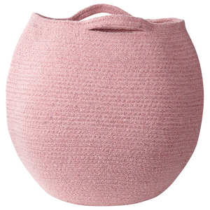 Set di 2 cesti portaoggetti in cotone rosa 20 x 30 cm Portabiancheria Contenitori intrecciati a mano