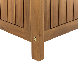 Panca da giardino con contenitore in legno di acacia di colore chiaro 160 cm esterno terrazzo