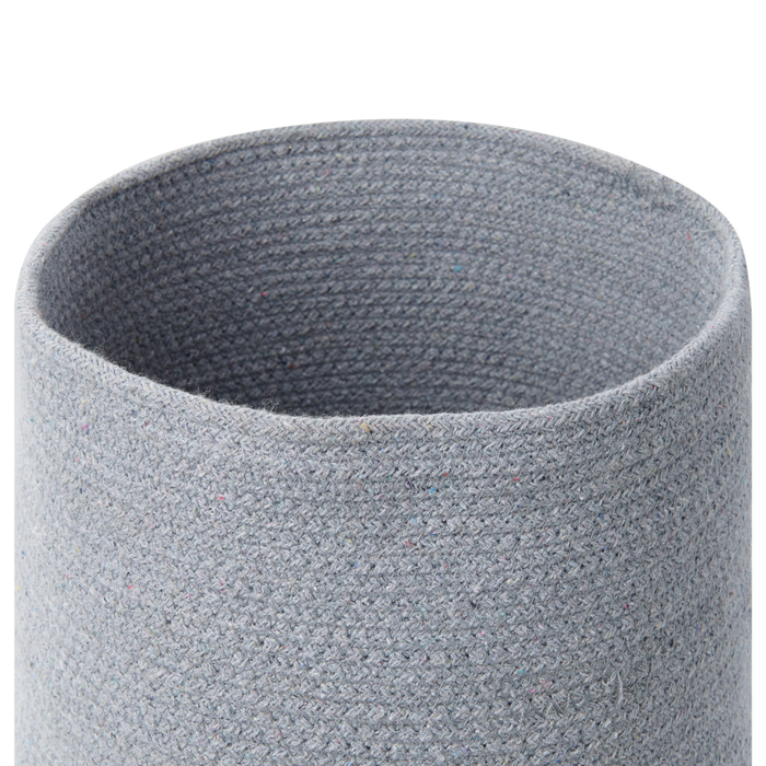 Set di 3 cestini portaoggetti in cotone iuta grigio e naturale portabiancheria Boho