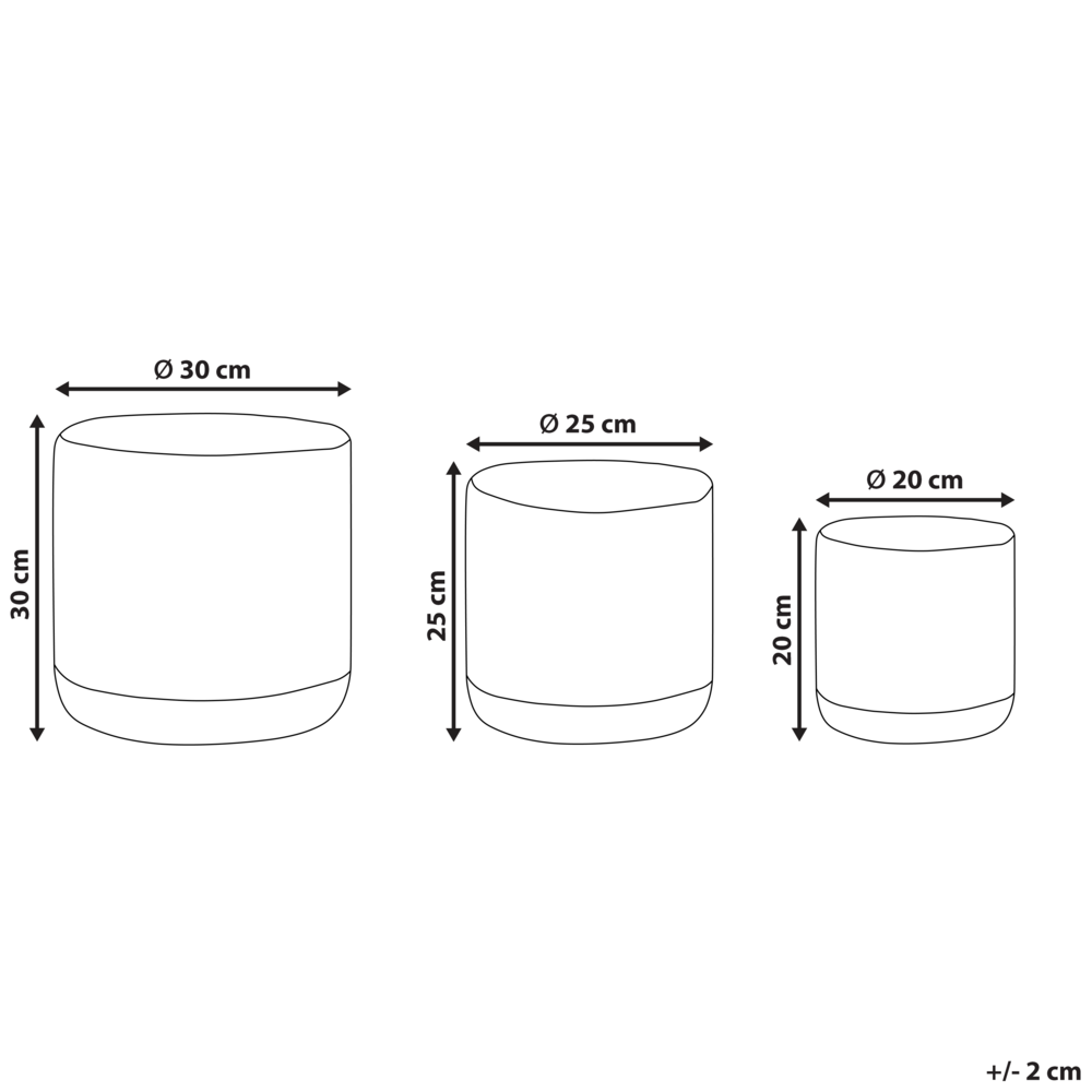 Set di 3 cestini portaoggetti in cotone iuta grigio e naturale portabiancheria Boho