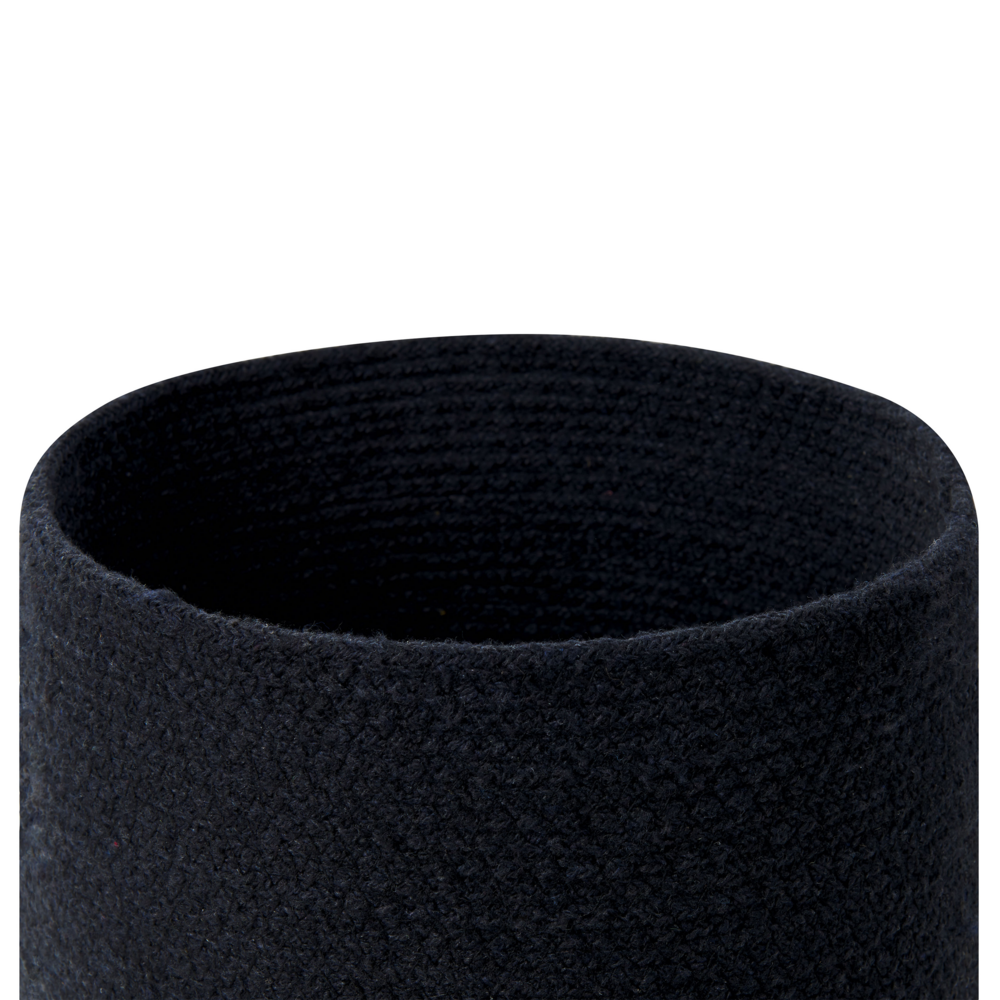 Set di 3 cestini portaoggetti in cotone iuta nero e naturale portabiancheria Boho