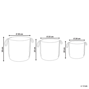 Set di 3 cestini portaoggetti in iuta naturale da 30 cm, portabiancheria, contenitori Boho