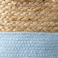 Set di 2 cesti portaoggetti in cotone iuta blu e naturale da 50 cm portabiancheria Boho