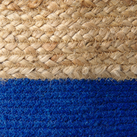 Set di 2 cestini portaoggetti in cotone iuta navy e naturale da 50 cm portabiancheria Boho